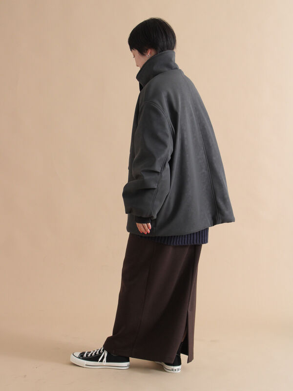 セール】 レザーライクミリタリージャケット（ブラック/ブラウン