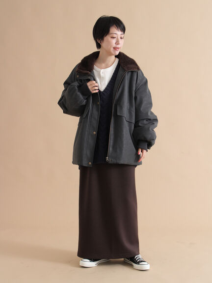 レザーライクミリタリージャケット（ブラック/ブラウン/カーキ）｜sm2rhythm（サマンサモスモス リズム）通販