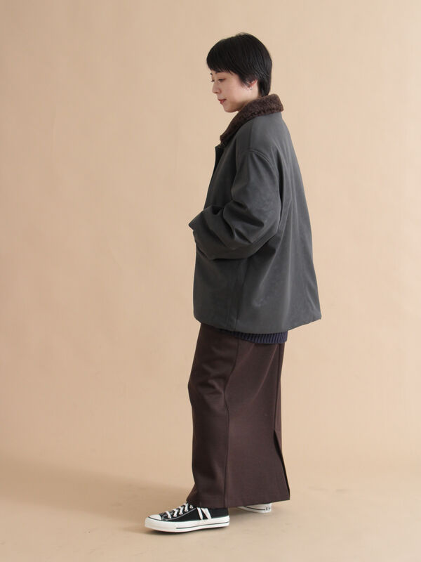 レザーライクミリタリージャケット（ブラック/ブラウン/カーキ