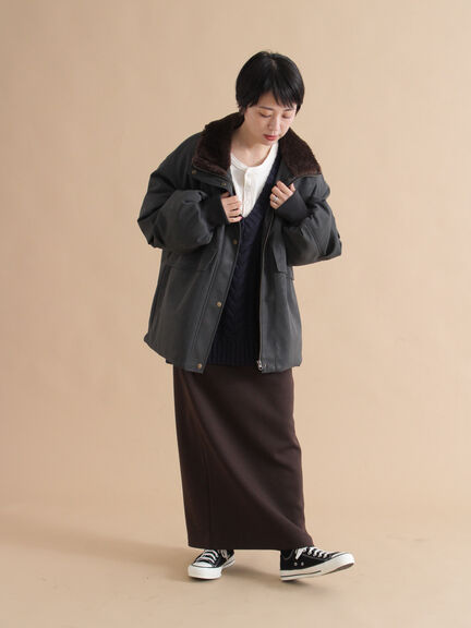 レザーライクミリタリージャケット（ブラック/ブラウン/カーキ）｜sm2rhythm（サマンサモスモス リズム）通販