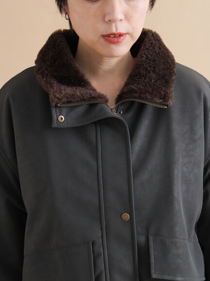 レザーライクミリタリージャケット（ブラック/ブラウン/カーキ）｜sm2rhythm（サマンサモスモス リズム）通販