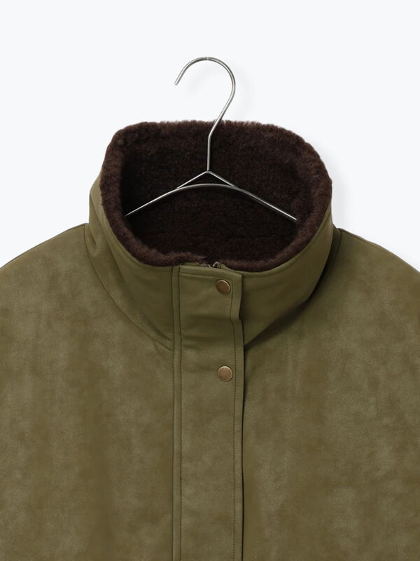 レザーライクミリタリージャケット（ブラック/ブラウン/カーキ