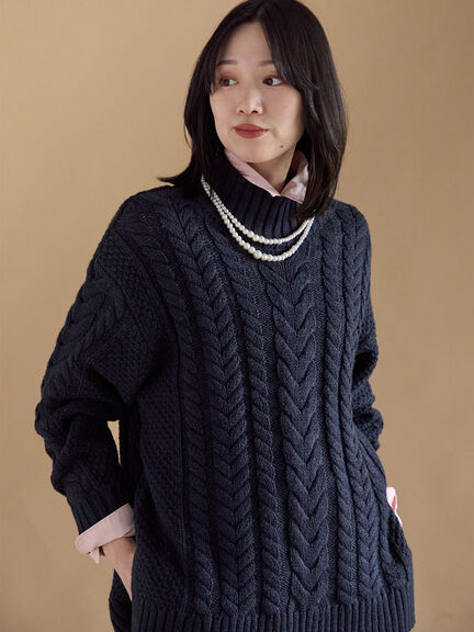 超人気完売品★お洒落ケーブルニット antiqua osmosis ﾓﾉﾄｰﾝ。 楽天市場】ケーブルニット ニット レディース トップス セーター 送料