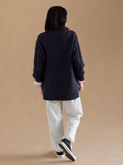 ハイネックケーブルニットプルオーバー（オフホワイト/チャコールグレー/ネイビー）｜sm2rhythm（サマンサモスモス リズム）通販