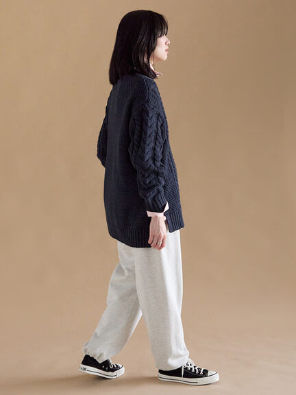 ハイネックケーブルニットプルオーバー（オフホワイト/チャコールグレー/ネイビー）｜sm2rhythm（サマンサモスモス リズム）通販