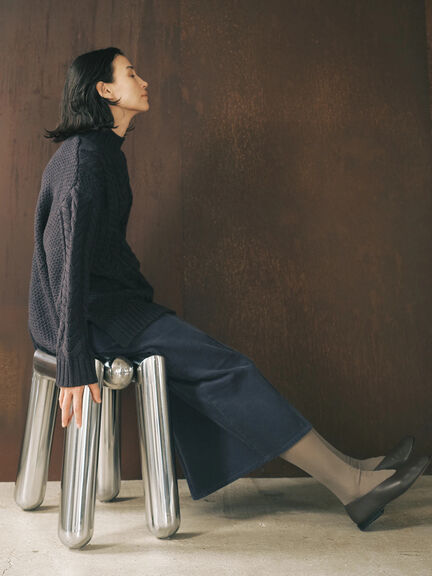 ハイネックケーブルニットプルオーバー（オフホワイト/チャコールグレー/ネイビー）｜sm2rhythm（サマンサモスモス リズム）通販