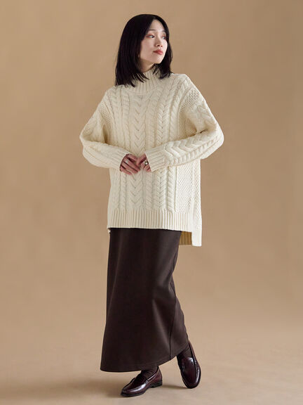 ハイネックケーブルニットプルオーバー（オフホワイト/チャコールグレー/ネイビー）｜sm2rhythm（サマンサモスモス リズム）通販