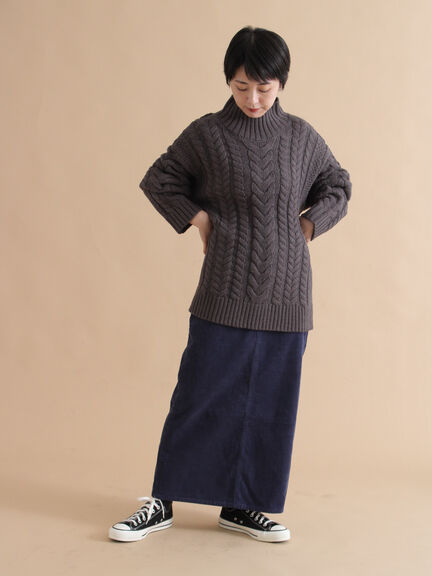 ハイネックケーブルニットプルオーバー（オフホワイト/チャコールグレー/ネイビー）｜sm2rhythm（サマンサモスモス リズム）通販