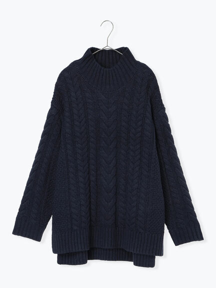 ハイネックケーブルニットプルオーバー（オフホワイト/チャコールグレー/ネイビー）｜sm2rhythm（サマンサモスモス リズム）通販