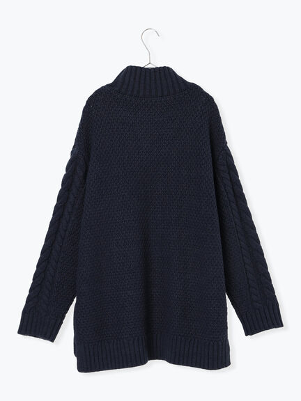 ハイネックケーブルニットプルオーバー（オフホワイト/チャコールグレー/ネイビー）｜sm2rhythm（サマンサモスモス リズム）通販