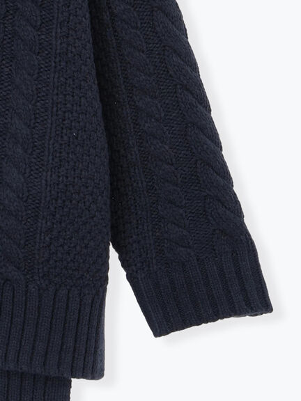 ハイネックケーブルニットプルオーバー（オフホワイト/チャコールグレー/ネイビー）｜sm2rhythm（サマンサモスモス リズム）通販