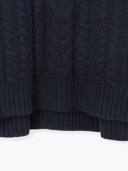 ハイネックケーブルニットプルオーバー（オフホワイト/チャコールグレー/ネイビー）｜sm2rhythm（サマンサモスモス リズム）通販