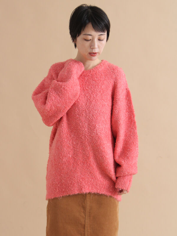 セール】 ブークレニットプルオーバー（ピンク/ベージュ/グリーン