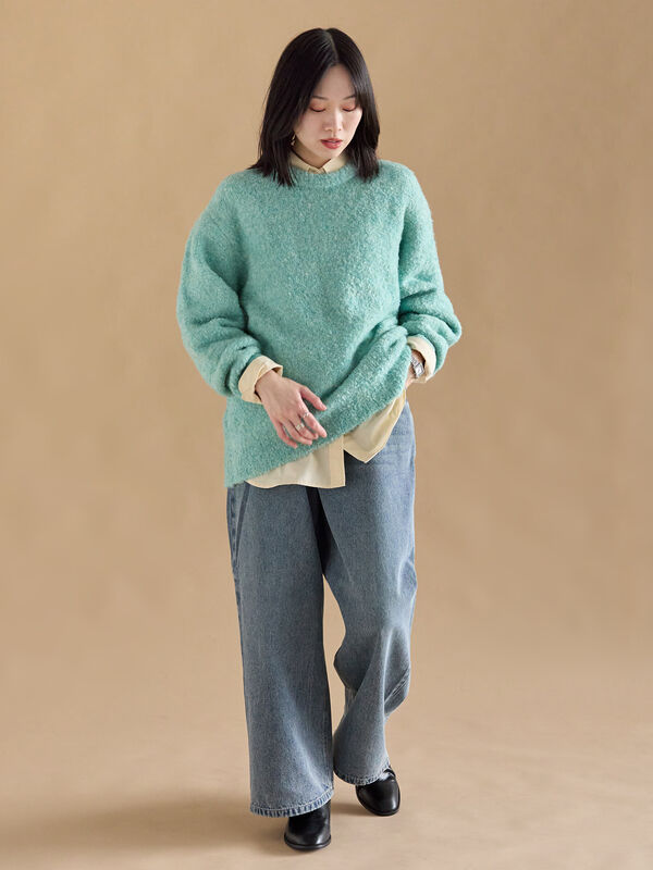 セール】 ブークレニットプルオーバー（ピンク/ベージュ/グリーン