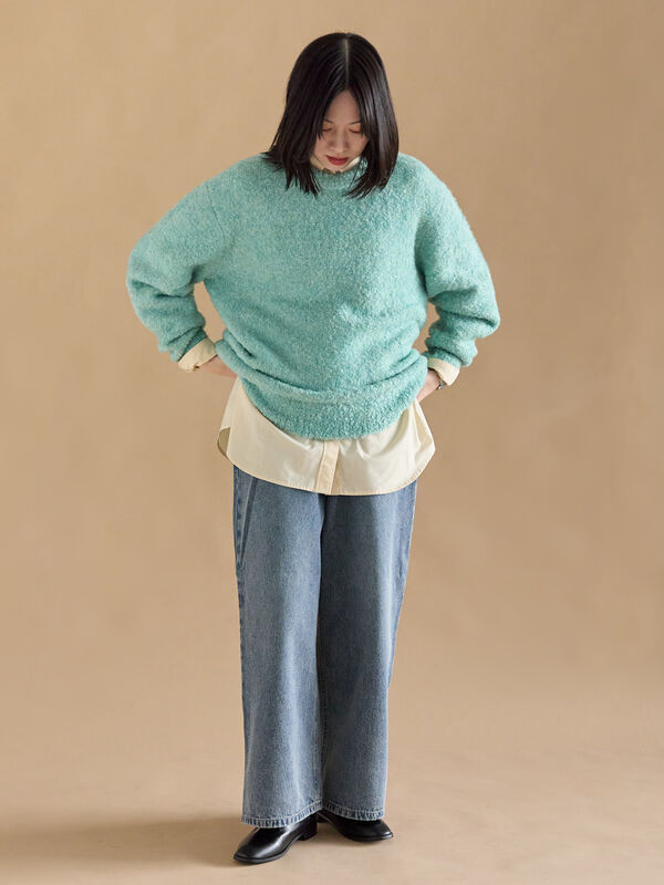 セール】 ブークレニットプルオーバー（ピンク/ベージュ/グリーン