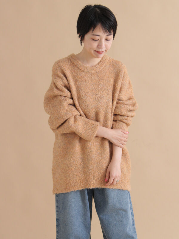 セール】 ブークレニットプルオーバー（ピンク/ベージュ/グリーン