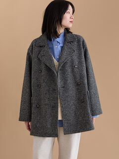 Hamachi クロス＆クロス　ダブルフェイスミドルコート　グレージュ 01_001-240.jpg