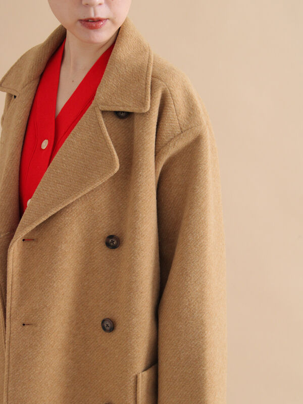 セール】 ダブルミドルコート（グレー/キャメル/アウター/コート