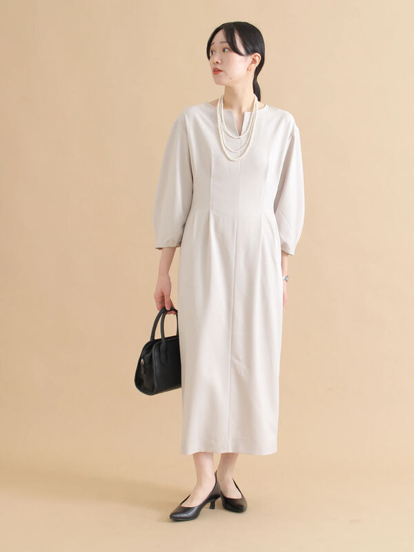 タックワンピース（ブラック/ライトベージュ）｜sm2rhythm（サマンサモスモス リズム）通販