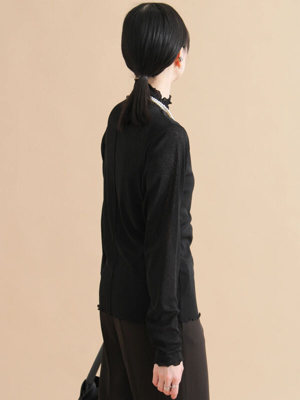 シアープルオーバー（オフホワイト/ブラック/トップス/カットソー