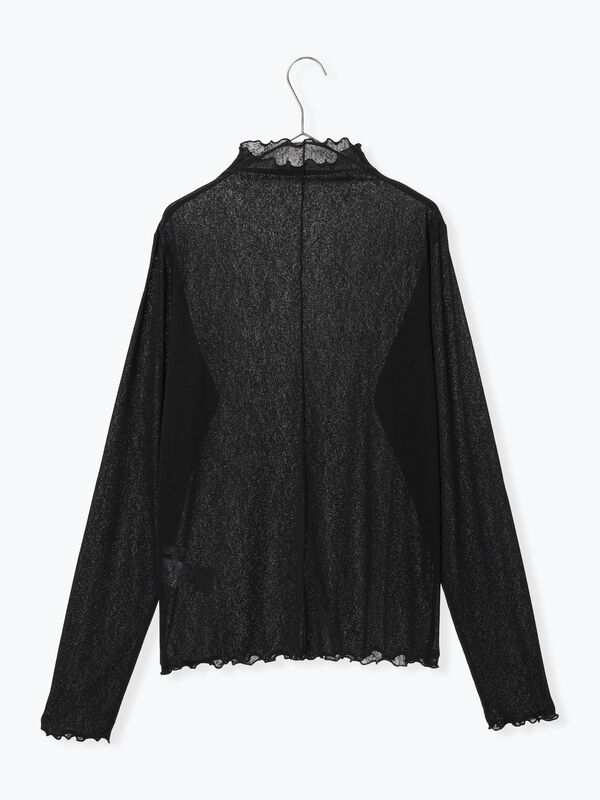 シアープルオーバー（オフホワイト/ブラック/トップス/カットソー