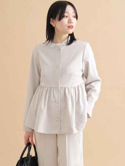 ペプラムジャケット（ブラック/ライトベージュ）｜sm2rhythm（サマンサモスモス リズム）通販