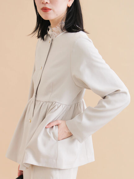 ペプラムジャケット（ブラック/ライトベージュ）｜sm2rhythm（サマンサモスモス リズム）通販