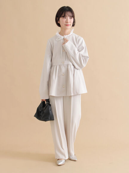 ペプラムジャケット（ブラック/ライトベージュ）｜sm2rhythm（サマンサモスモス リズム）通販