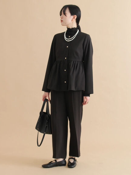 ペプラムジャケット（ブラック/ライトベージュ）｜sm2rhythm（サマンサモスモス リズム）通販