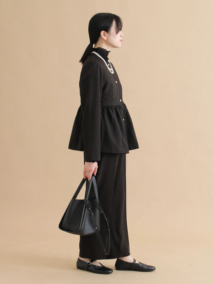 ペプラムジャケット（ブラック/ライトベージュ）｜sm2rhythm（サマンサモスモス リズム）通販