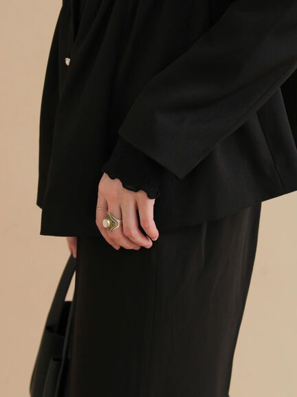 ペプラムジャケット（ブラック/ライトベージュ）｜sm2rhythm（サマンサモスモス リズム）通販