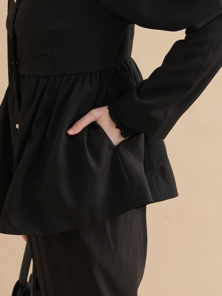 ペプラムジャケット（ブラック/ライトベージュ）｜sm2rhythm（サマンサモスモス リズム）通販