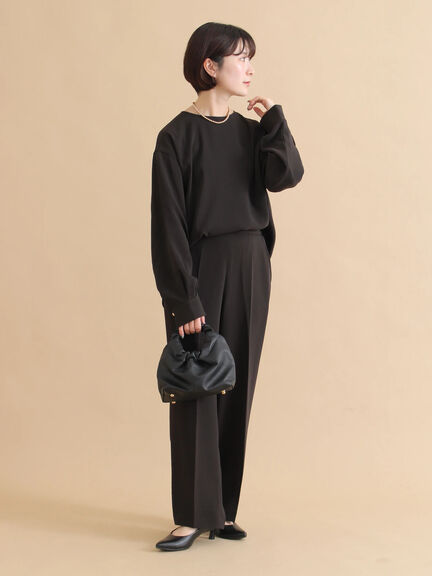 セミワイドパンツ（ブラック/ライトベージュ）｜sm2rhythm（サマンサモスモス リズム）通販