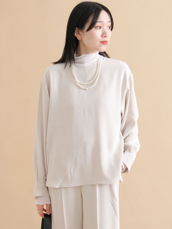 ノーカラーブラウス（ライトベージュ）｜sm2rhythm（サマンサモスモス リズム）通販