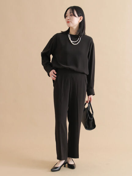 ノーカラーブラウス（ブラック/ライトベージュ）｜sm2rhythm（サマンサモスモス リズム）通販