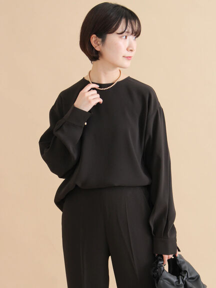 ノーカラーブラウス（ブラック/ライトベージュ）｜sm2rhythm（サマンサモスモス リズム）通販
