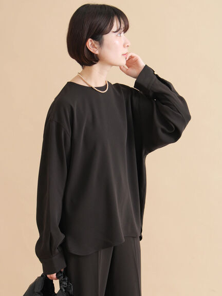 ノーカラーブラウス（ブラック/ライトベージュ）｜sm2rhythm（サマンサモスモス リズム）通販