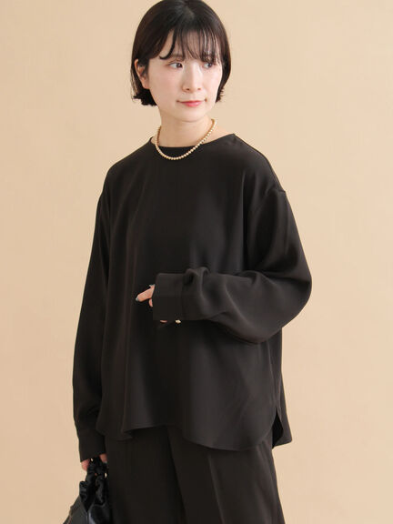 ノーカラーブラウス（ブラック/ライトベージュ）｜sm2rhythm（サマンサモスモス リズム）通販