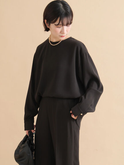 ノーカラーブラウス（ブラック/ライトベージュ）｜sm2rhythm（サマンサモスモス リズム）通販