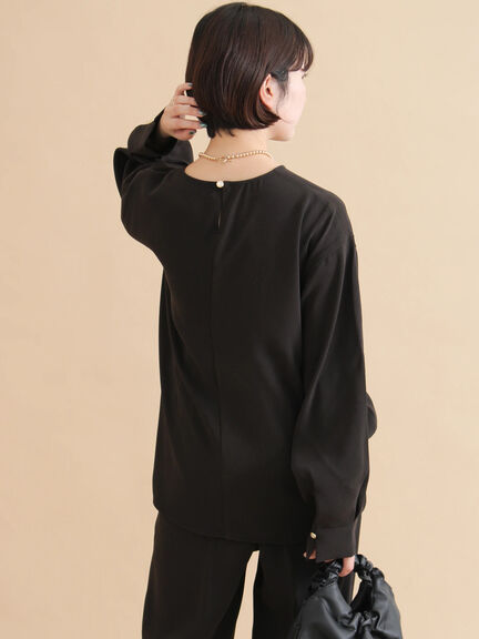 ノーカラーブラウス（ブラック/ライトベージュ）｜sm2rhythm（サマンサモスモス リズム）通販