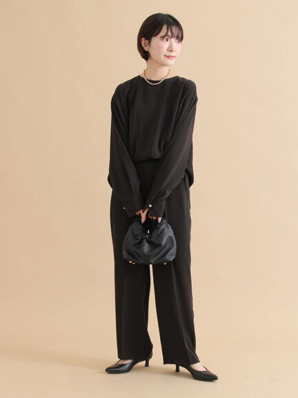 ノーカラーブラウス（ブラック/ライトベージュ）｜sm2rhythm（サマンサモスモス リズム）通販