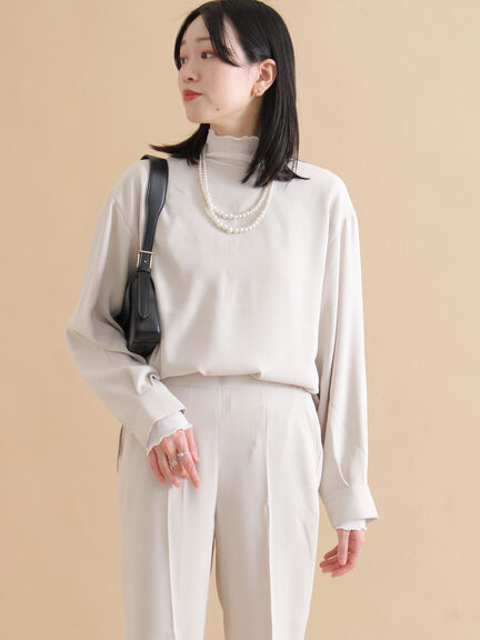 ノーカラーブラウス（ブラック/ライトベージュ）｜sm2rhythm（サマンサモスモス リズム）通販