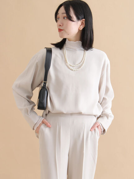 ノーカラーブラウス（ブラック/ライトベージュ）｜sm2rhythm（サマンサモスモス リズム）通販