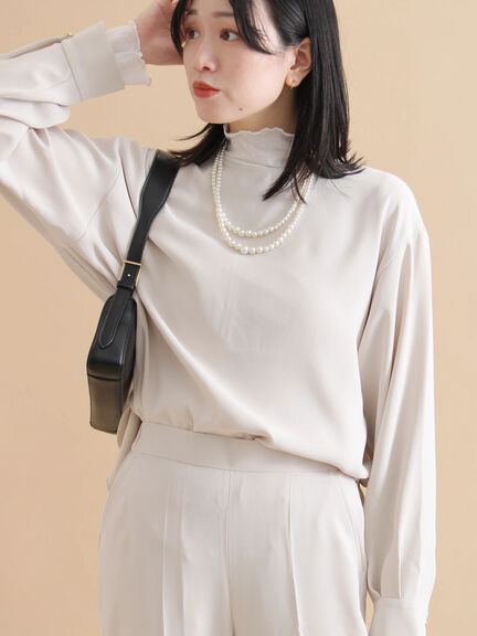 ノーカラーブラウス（ブラック/ライトベージュ）｜sm2rhythm（サマンサモスモス リズム）通販