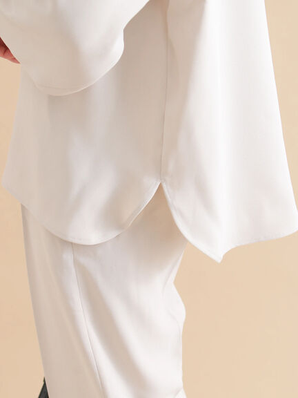 ノーカラーブラウス（ブラック/ライトベージュ）｜sm2rhythm（サマンサモスモス リズム）通販