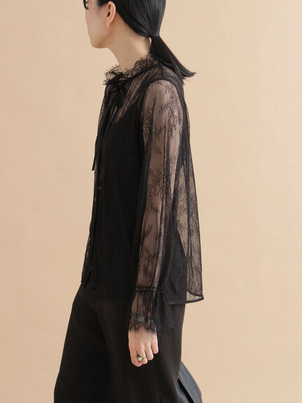 レースボウタイブラウス（オフホワイト/ブラック）｜sm2rhythm（サマンサモスモス リズム）通販