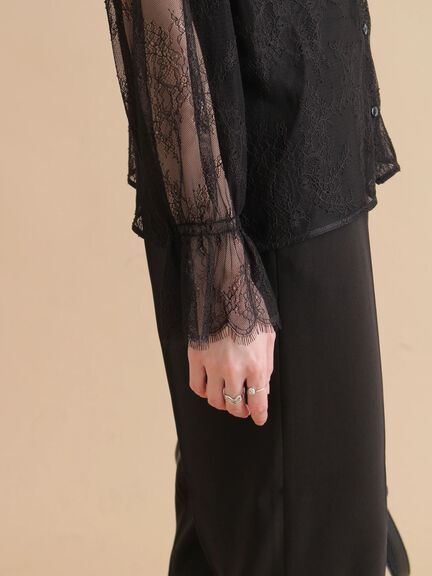 レースボウタイブラウス（オフホワイト/ブラック）｜sm2rhythm（サマンサモスモス リズム）通販