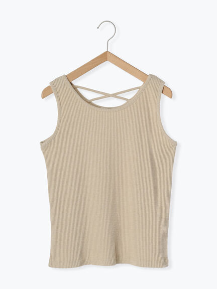 【新品】完売品 フロントギャザータンクトップ モカベージュ M タンクトップ(ベージュ/薄茶系)｜レディースファッション通販のCAN