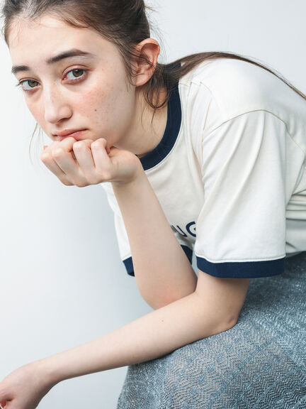 リンガーロゴプリントTシャツ（オフホワイト/キナリ）｜sō4ū（ソウフォーユー）通販