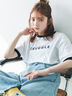 リンガーロゴプリントTシャツ（オフホワイト/キナリ）｜sō4ū（ソウフォーユー）通販